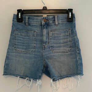 Madewell size 23 patch pocket high rise denim shorts